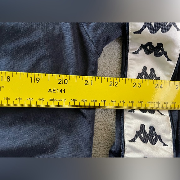 Kappa Track Jacket Men's Medium Navy Blue Full Zip Up Tape Stripe Retro - Picture 8 of 16